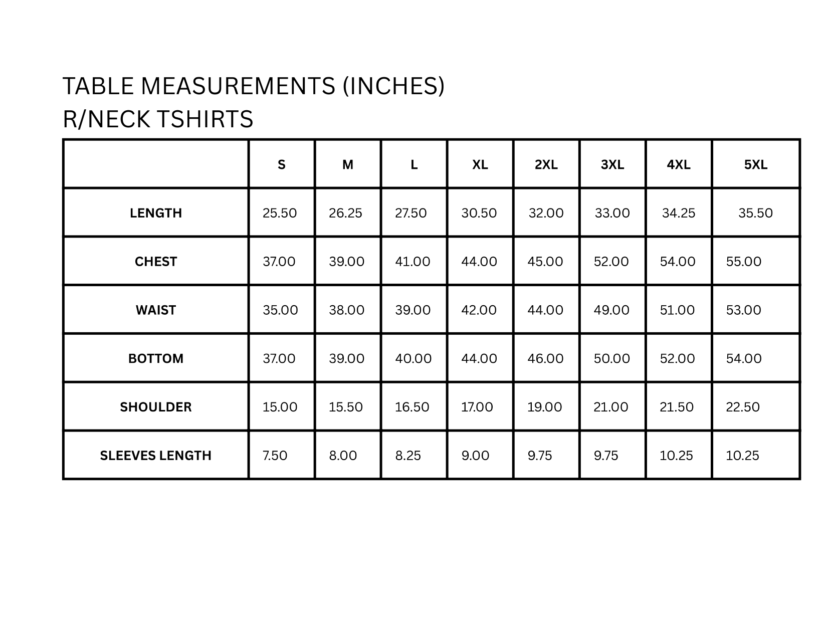 Size ChartClassic Tee